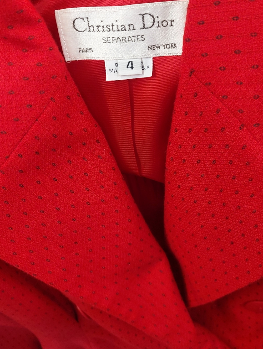 Dior VINTAGE Red Double-Breasted CROPPED Jacket - Picture 11 of 11